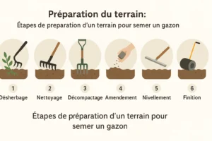 etape de preparation d'un jardin